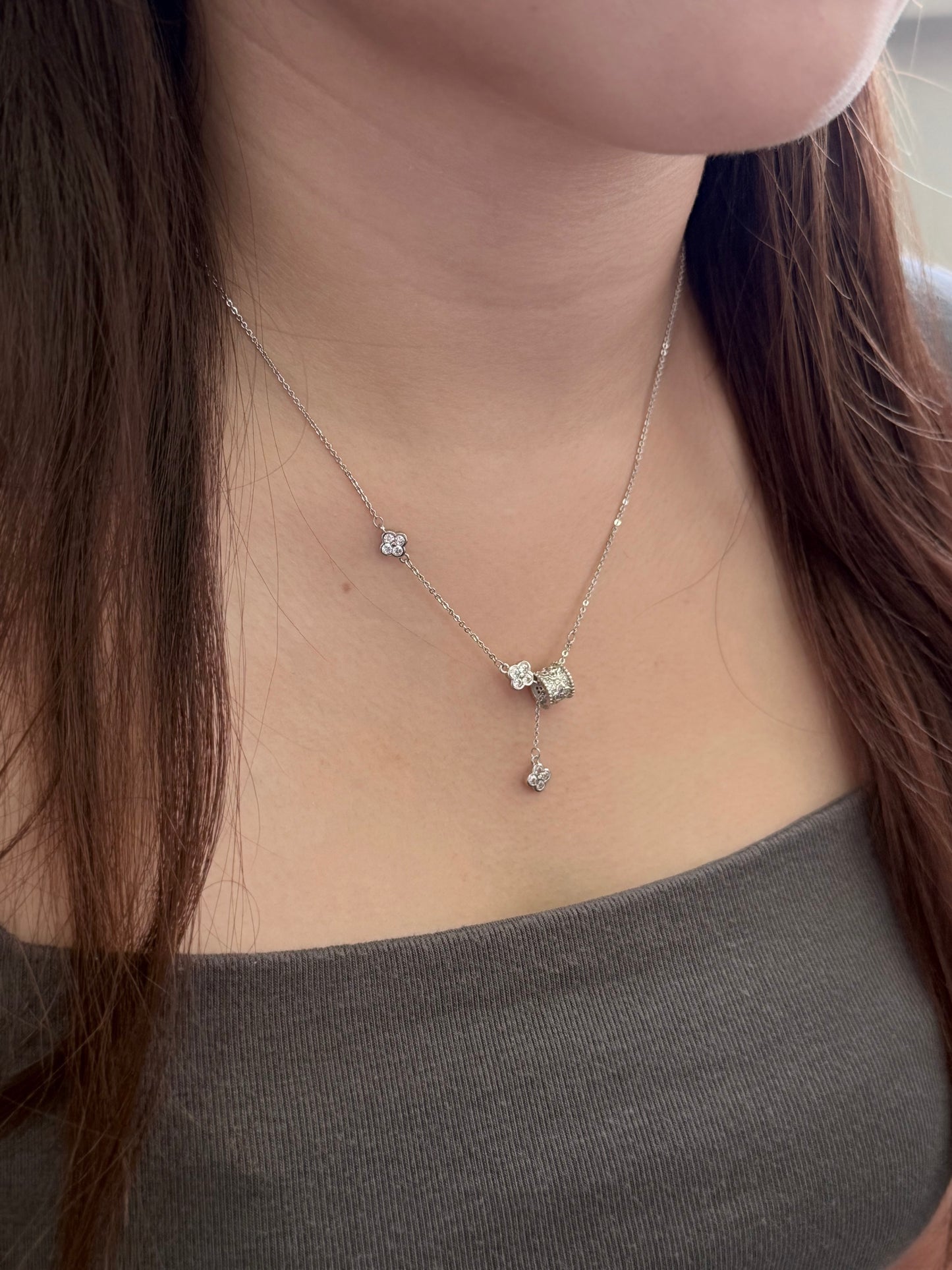 Clover Cylinder Necklace