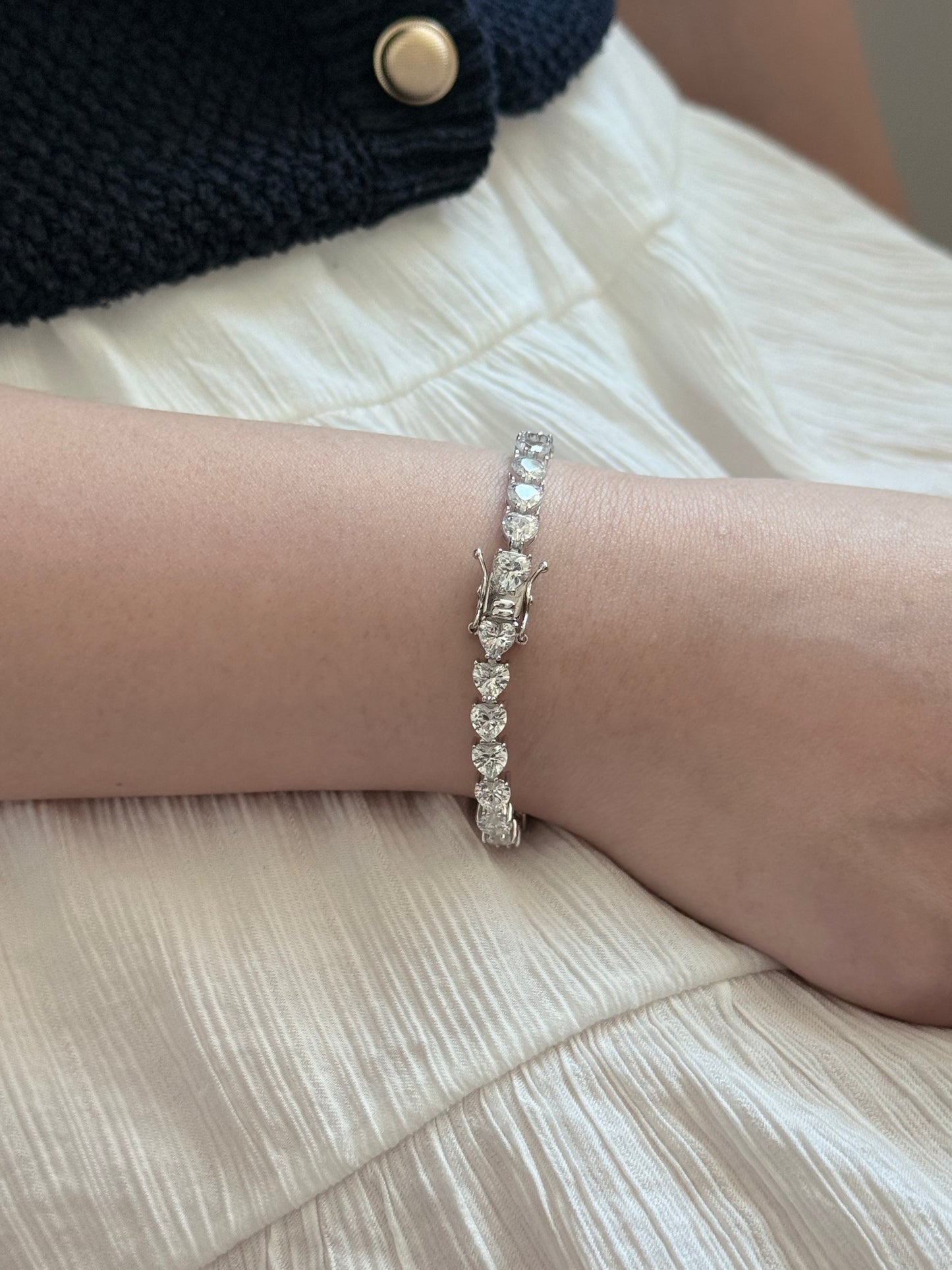 Heart-shaped Tennis Bracelet