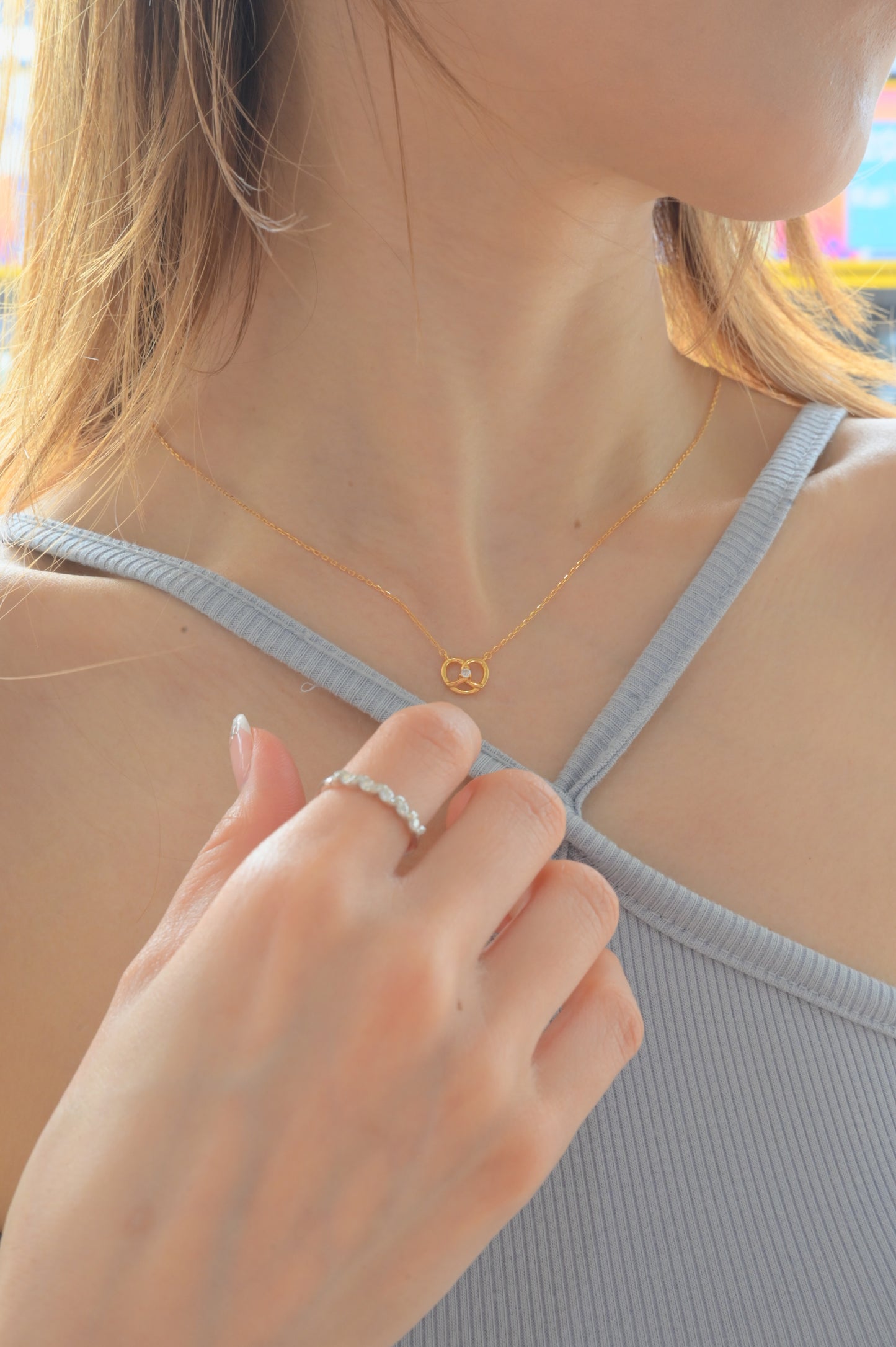 Half-Pavé Infinity Ring