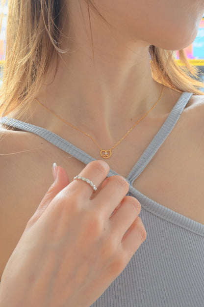 Half-Pavé Infinity Ring