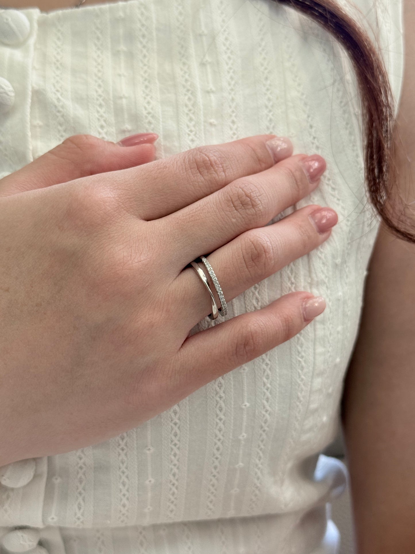 Mobius Pavé Stacking Ring
