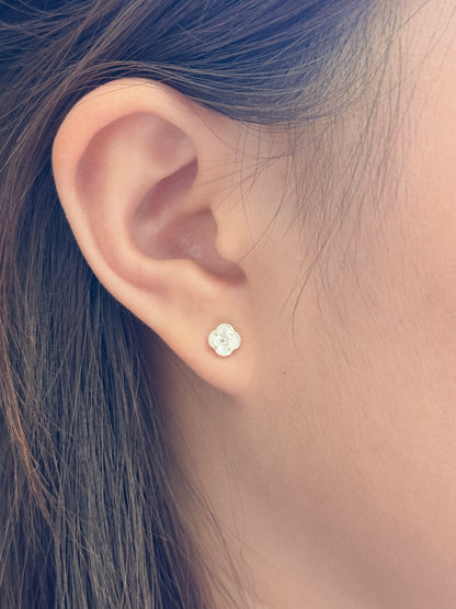 Guilloché Clover Stud Earrings