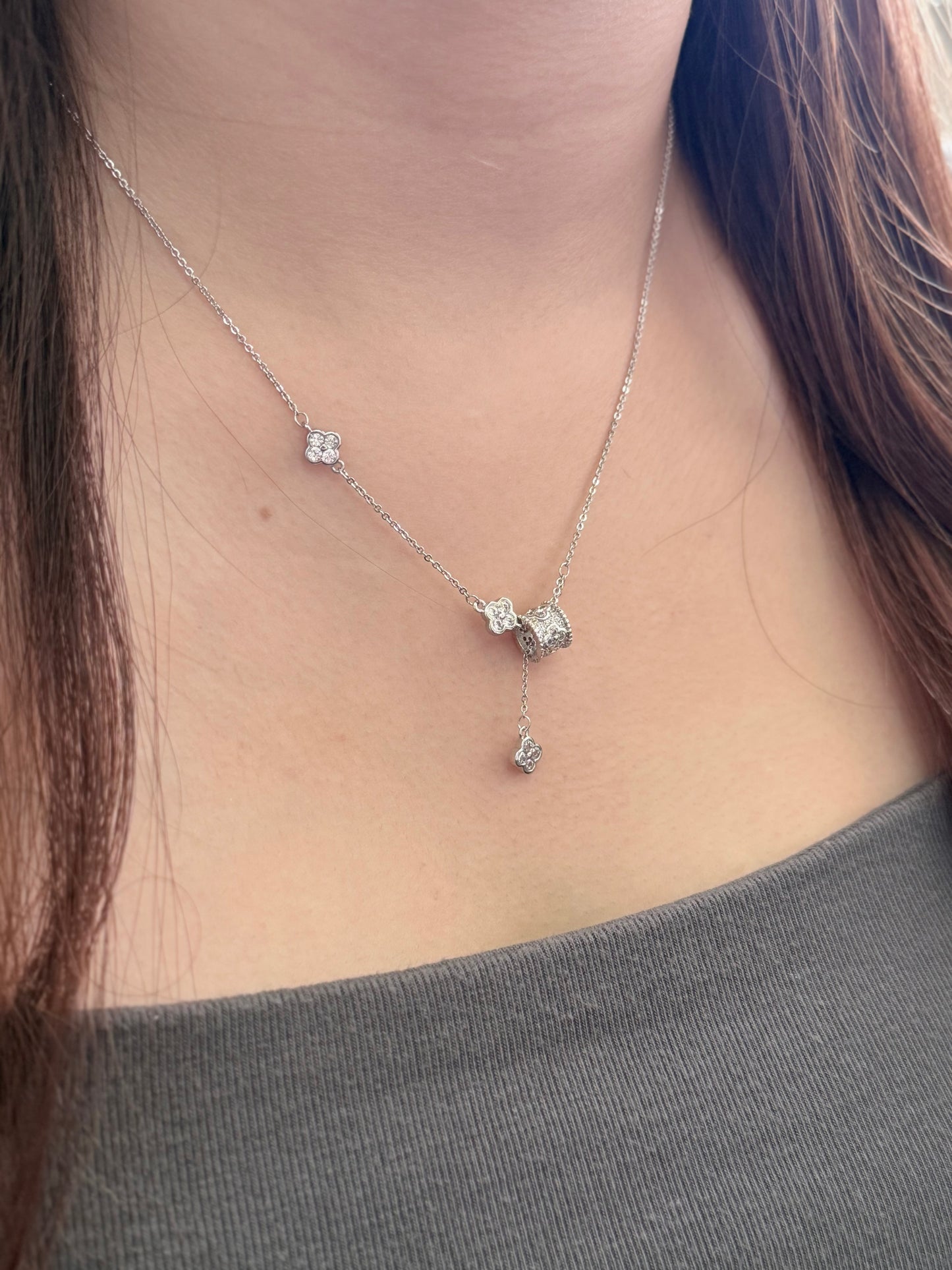 Clover Cylinder Necklace