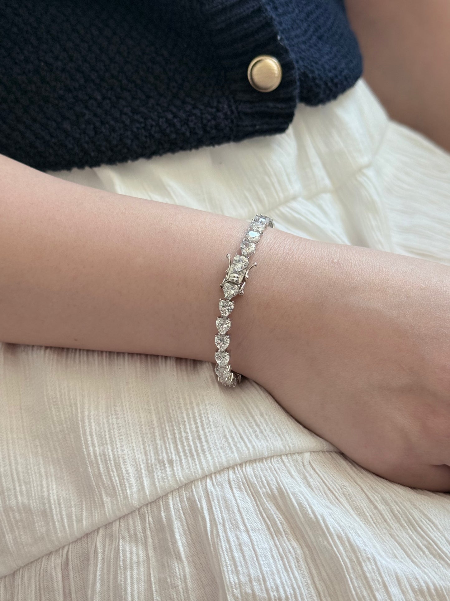 Heart-shaped Tennis Bracelet