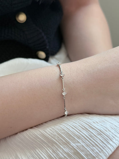 Bamboo Link Rhinestone Bracelet