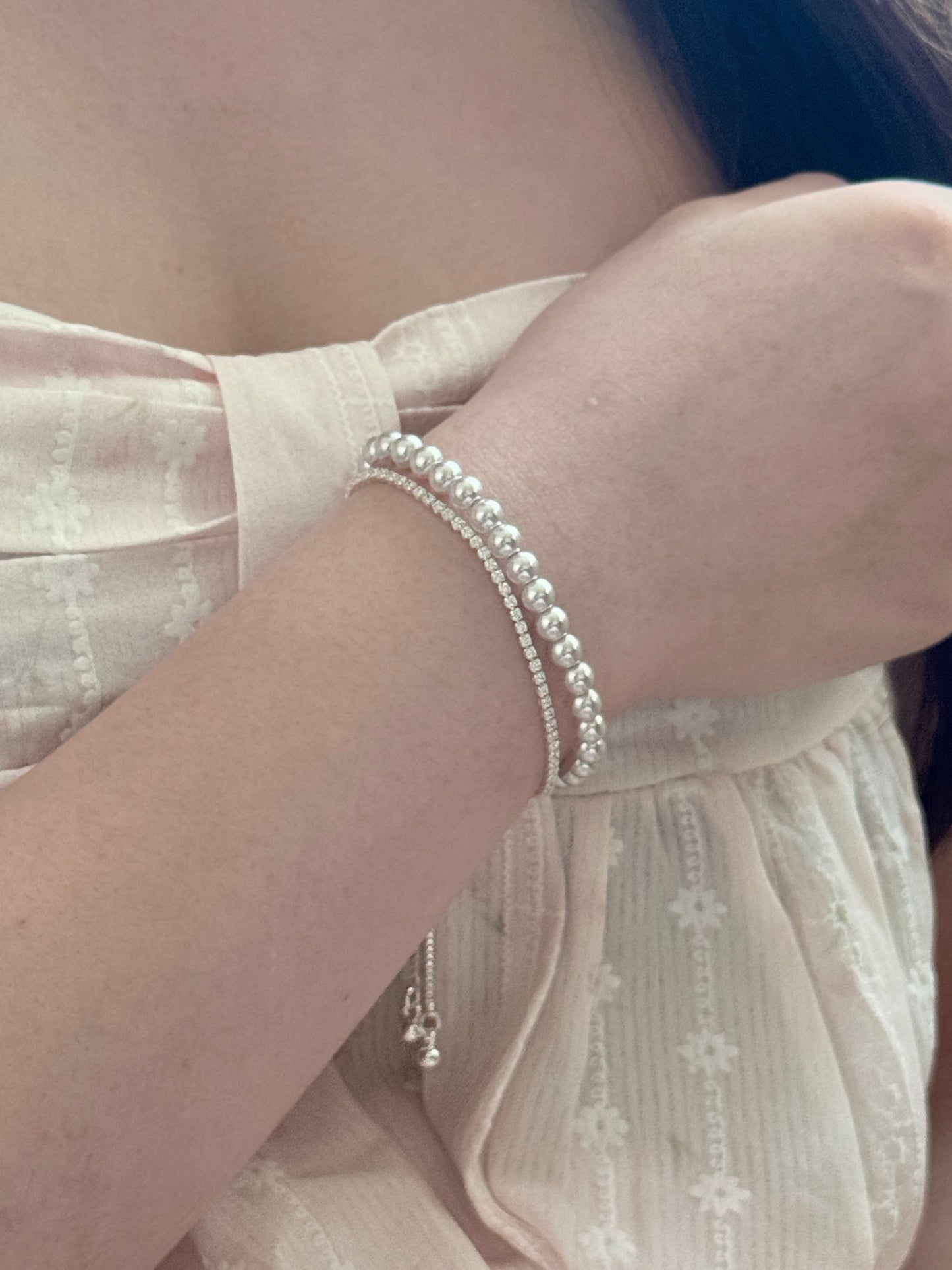 Crystal Pearl and Rhinestone Bracelet