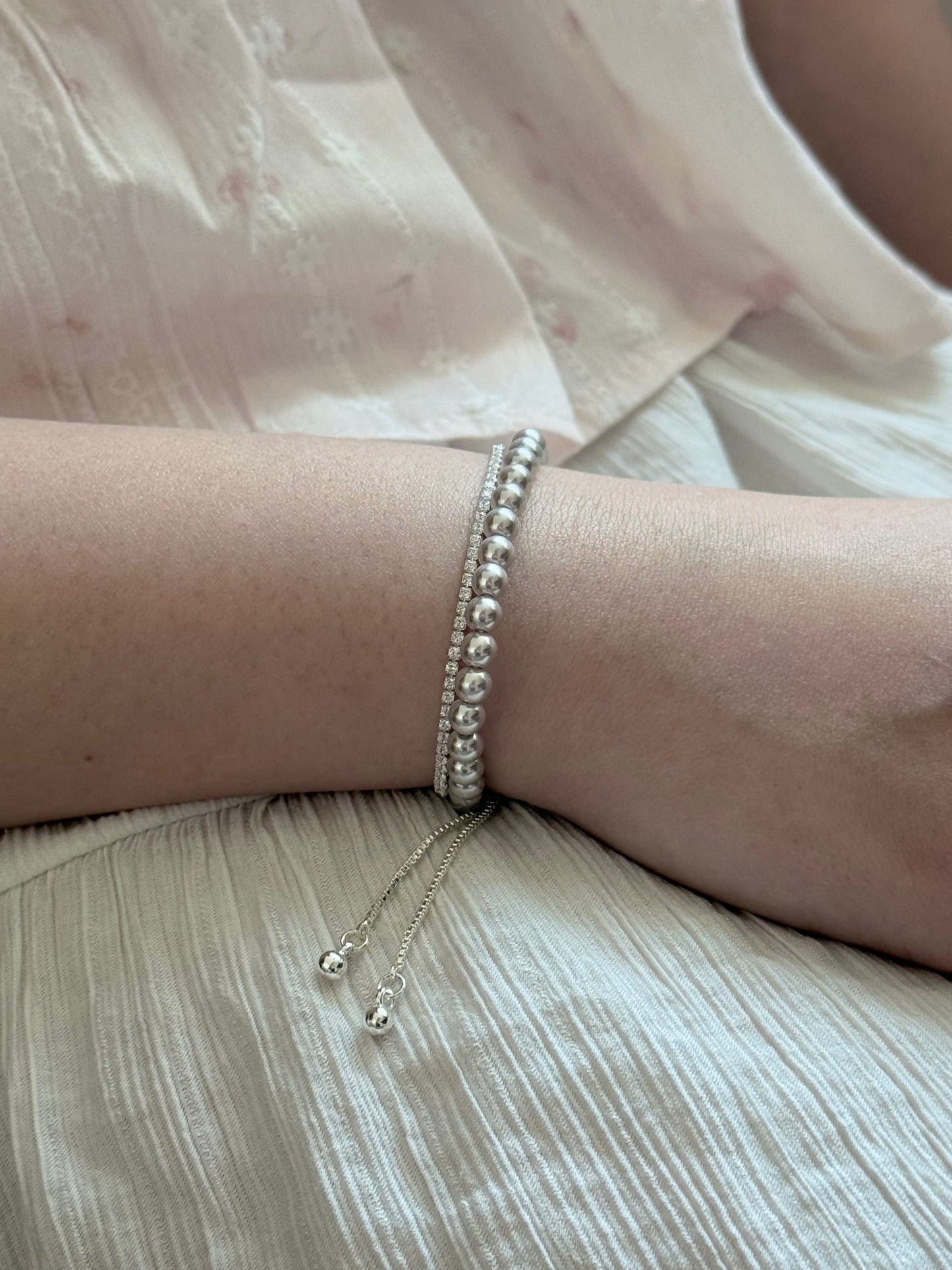Crystal Pearl and Rhinestone Bracelet
