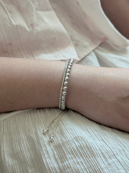 Crystal Pearl and Rhinestone Bracelet