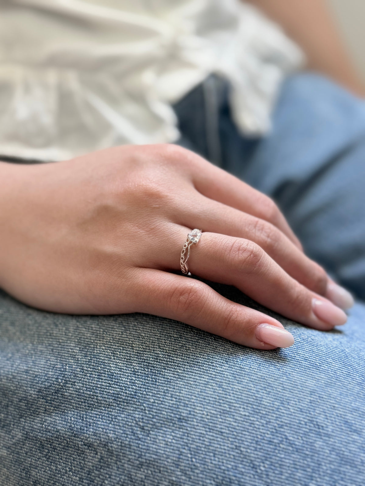 Heart-shaped Stone Lace Ring